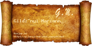 Gilányi Mariann névjegykártya