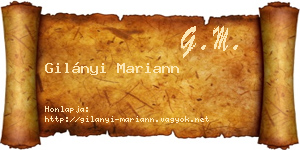Gilányi Mariann névjegykártya