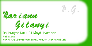 mariann gilanyi business card