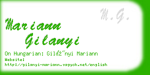 mariann gilanyi business card